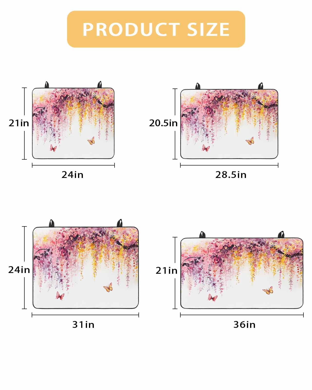 nqOlkjepod Large Induction Cooktop Protector Mat 24"x21", Colorful Flowers Stove Top Covers for Electric Stove, Summer Botanical Florals Butterfly Stove Burner Cover Mats, Glass Top Stove Cover