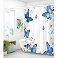 thumbnail image 4 of Shower Curtain for Bathroom Stall Boho Modern Cute Aesthetic Decorative Girly Waterproof Unique Butterfly Flower Girls Chic Print Design Teen Pretty Women Cortinas de Baño Bathtub 72 x72 Inch, 4 of 6