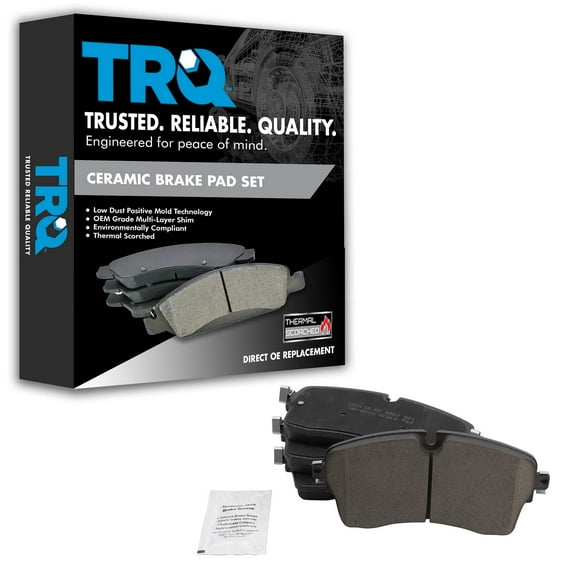 TRQ Front Ceramic Disc Brake Pad Set for Discover Range Rover E-Pace BFA19012 Fits select: 2018-2019 LAND ROVER RANGE ROVER SPORT, 2018-2020 LAND ROVER RANGE ROVER EVOQUE