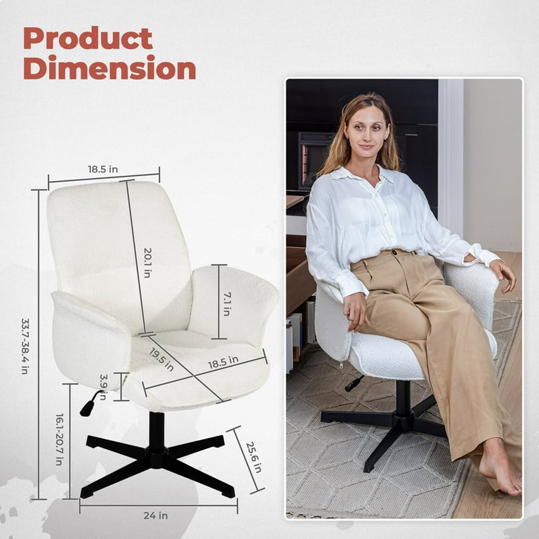 Homy Casa Swivel Accent Chair, Height Adjustable Modern Mid