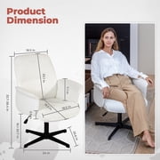 Homy Casa Criss Cross Office Chair, Vanity Makeup Desk Chair for Bedroom, Office, Apartment, Beige