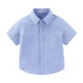 thumbnail image 2 of Kureaily Summer Toddler Boys Girls Short Sleeve Dinosuar Prints T Shirt Tops Clothes ,kid collared short sleeve uniform shirtSize 3-4 Years ,Blue, 2 of 5