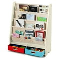 thumbnail image 1 of Costway Kids Book Rack Toys Organizer w/ 4 Sling Bookshelf & 2 Boxes Beige, 1 of 10