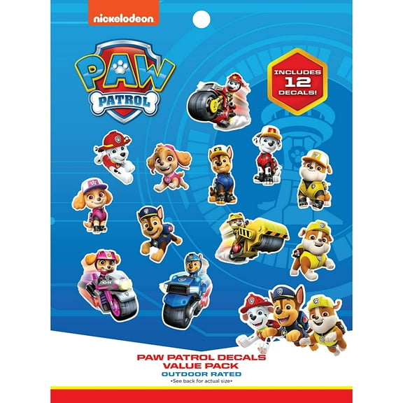 Paw Patrol Decals - Set of 12 Paw Patrol Stickers for Kids and Adults - Vinyl Decals for Laptop, Tumbler, Water Bottle, Vehicles - Nickelodeon Stickers