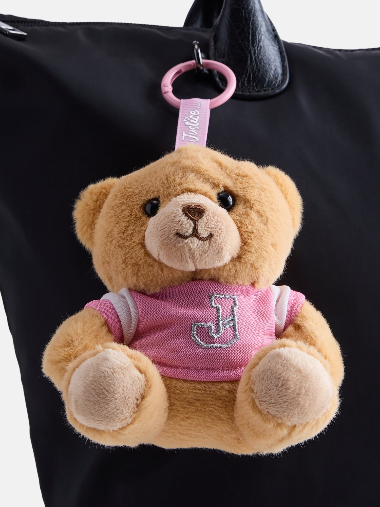 Justice Girls Plush Animal Bag Charm, Bear