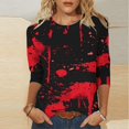 thumbnail image 2 of Pisexur Chandails en Molleton d'Halloween pour Femmes Manches 3/4 Col Rond Chandails en Molleton Graphiques Amusants Chandails à Capuchon Chandail Tops Tendance Automne Chandail Tops Blouses, 2 of 5