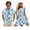 Blue Sea Turtle, variant on Green Palm Leaf Couple Matching Outfit Husban and Wife Clothing Mens Button Down Beach Shirts Size M and Womens Sleeveless Dress Midi Flared Hem Hawaiian Vacation Sundress