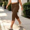 thumbnail image 6 of Zulora Women's High Waist Cropped Jogger Yoga Pants with Side Split Hem Sweat Wicking Fabric Slim Fit Active Trousers for Gym Walking Travel and Daily Casual Everyday Wear All Season, 6 of 9