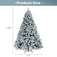 thumbnail image 2 of Christmas Tree, Brochao 7.5ft Snow Flocked Xmas Tree with 1100 Branch Tips, Outdoor Indoor Unlit Artificial PVC Holiday Decor, 2 of 9