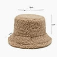 thumbnail image 4 of Portable Korean Sun Protection Lamb Plush Simple Autumn and Winter For Women Lambwool Bucket Hat Korean Style Caps Female Hats Pure Color Caps BLACK, 4 of 8