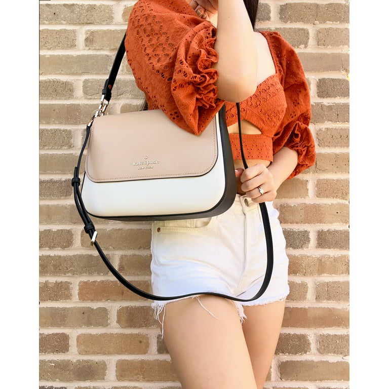 Kate Spade Staci Colorblock Saffiano Leather Flap Shoulder Bag