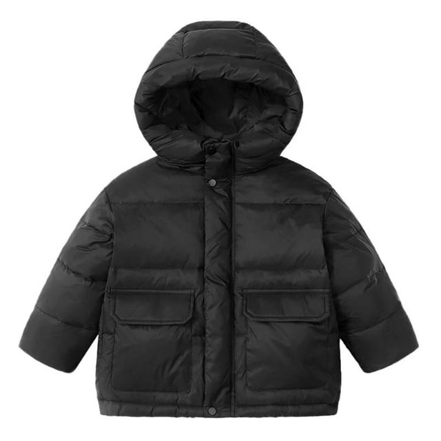 Jackets for Girls, Casual Solid Color Thick Hooded Warm Mid-Long Winter Down Jacket, Kids' Jacket