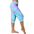 thumbnail image 6 of Scyoekwg Womens Capris for Summer Mid Waist Lightweight Capris Joggers Workout Athletic Yoga Pants Casual Summer Comfy Loose Tie Dyed Trendy Ladies Capris Pants (Blue,XXL), 6 of 6