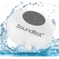 thumbnail image 1 of SoundBot® SB510 HD Altavoz de ducha Bluetooth 4.0 resistente al agua, altavoz portátil manos libres con micrófono incorporado, 6 horas de reproducción, botones de control y ventosa dedicada para ducha, 1 of 5