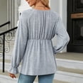 thumbnail image 4 of Blouses for Women Casual Womens Long Sleeve Blouses Clearance Casual Solid Long Sleeve Round Neck Sweatshirt, 4 of 7
