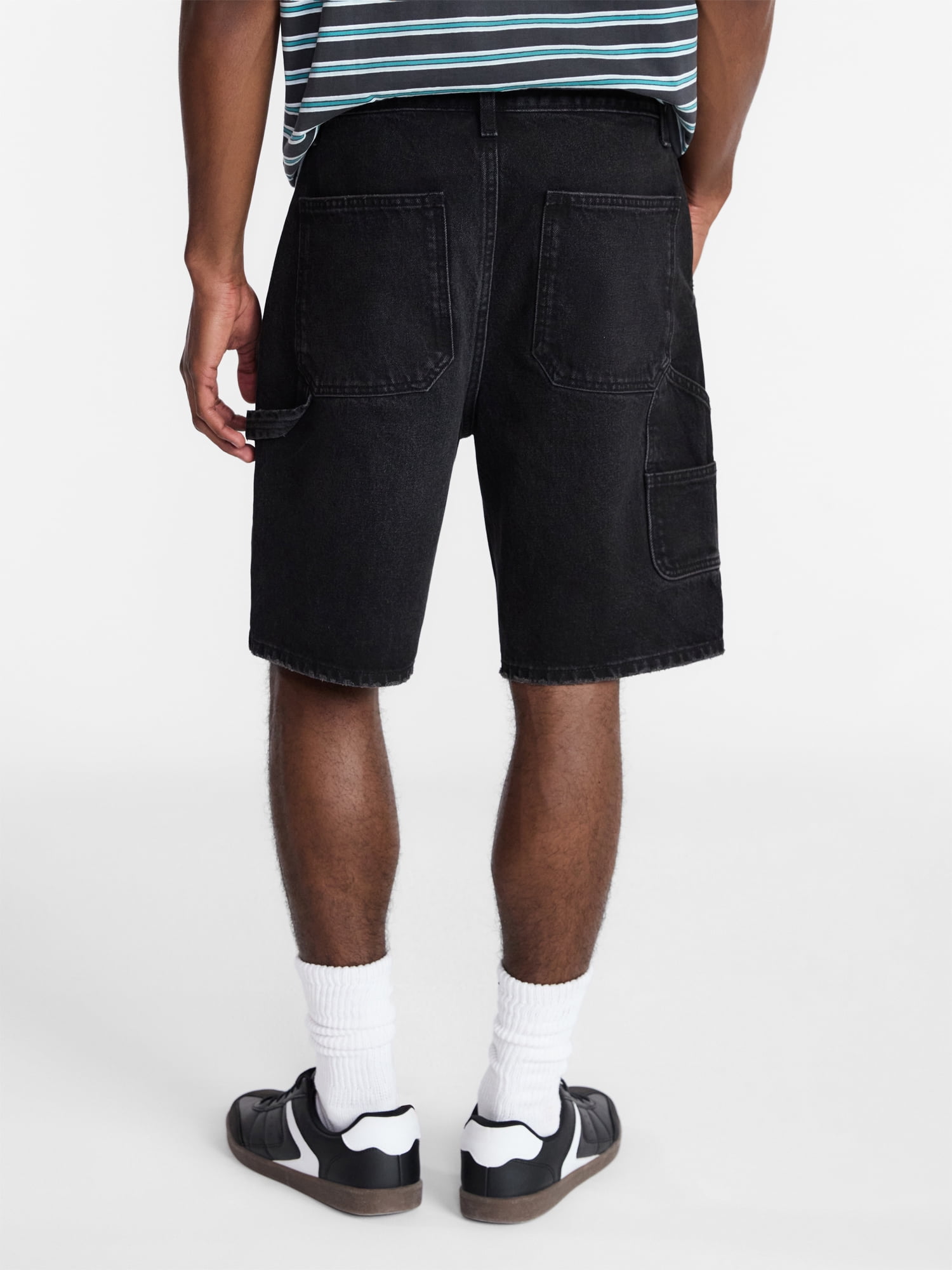No Boundaries Men's & Big Men's 100% Cotton Denim Carpenter Shorts, 9" Inseam, Size 28-44