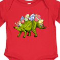 thumbnail image 4 of Inktastic Easter Bunny Stegosaurus with Eggs and Pink Ears Boys or Girls Long Sleeve Baby Bodysuit, 4 of 5