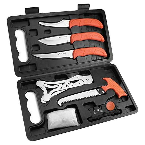 Outdoor Edge Jaeger Pak Game Processing Kit 420J2 Stainless Steel Satin Blade Polymer Handle Orange