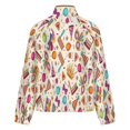 thumbnail image 6 of Jackets for Women Winter Coat Jackets Flannel Stand Collar Jacket(Birthday Party Colorful Doodle Icons,Size:S-4XL), 6 of 7