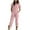 Pink, variant on hoksml Jumpsuits for Women Casual Solid Color Pleated Waist Zip-Up Lapel Jumpsuit Pants Summer Short Sleeve Cotton Linen Overalls 2025 on Clearance
