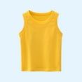 thumbnail image 3 of Efsteb Girls Tank Tops Solid Color Round Neck Boys Sleeveless Top Summer Casual Loose Comfy Basic Shirts (Yellow,4-6 Years), 3 of 4