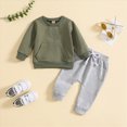 thumbnail image 2 of Towmus Toddler Baby Boy Fall Clothes Long Sleeve Round Neck Basball Print Sweatshirt Top Long Pants Cute Toddler Winter Outfits, 2 of 8
