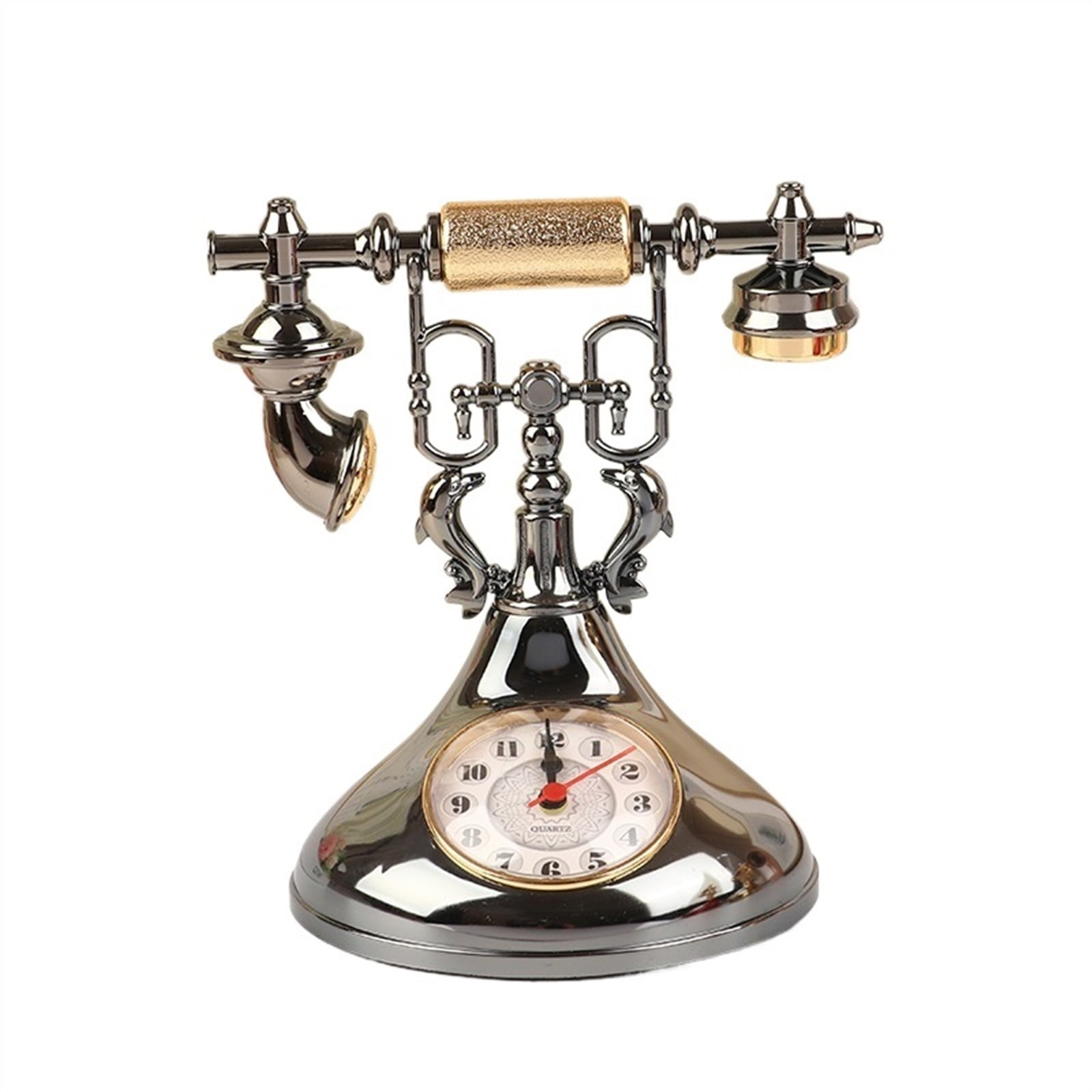 Vintage Telephone Alarm Clock - Retro Desk Decor for Home & Office