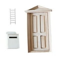 thumbnail image 3 of Accesorios para muebles de , accesorios de exhibición de puertas de madera, modelo de muebles de puerta de para escena de bricolaje, sala de estar, Estilo B CUTICAT puerta de la casa de muñecas, 3 of 6