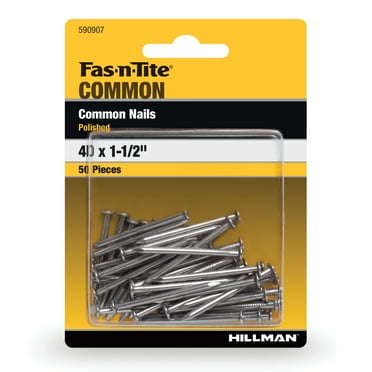 Fas-N-Tite Box Nails 4D x1.5", Polished Finish, Steel, Interior Nails, 50 Pieces