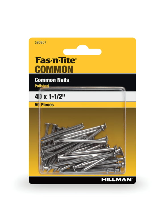 Fas-N-Tite Box Nails 4D x1.5", Polished Finish, Steel, Interior Nails, 50 Pieces