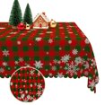 thumbnail image 7 of Nanqianyi Red Green Plaid Christmas Tablecloth 60"x70",Waterproof Stain Resistant Snowflake Table Cover, 7 of 7