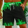 thumbnail image 2 of Penkiiy Carnivals Shorts, Mens Flame Graphic Workout Shorts Drawstring Waist Basketball Shorts Casual Summer Cool Track Shorts M Green, 2 of 9