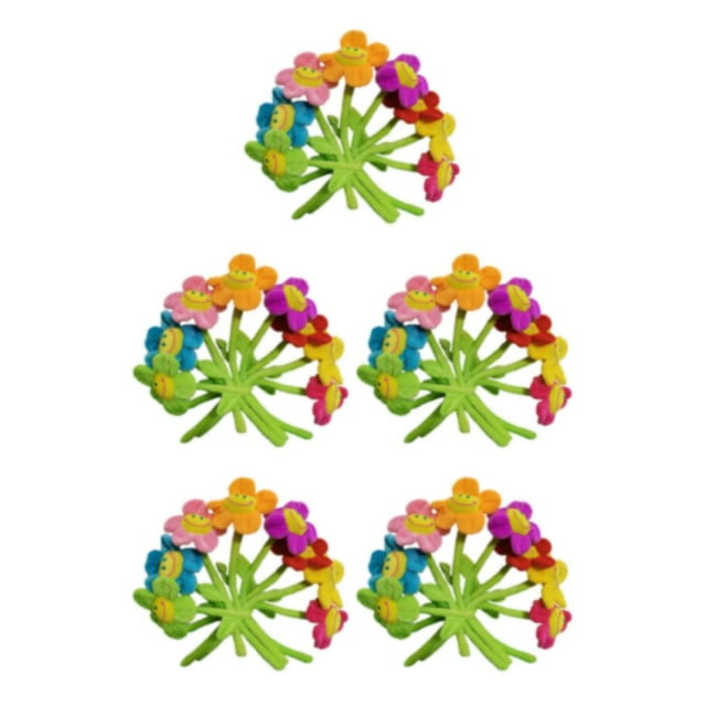 Destyer 8x Multifunctional Plush Flower Bendable Stems Curtain Buckle Made With Cloth Wool And PP Cotton As Shown 5Set