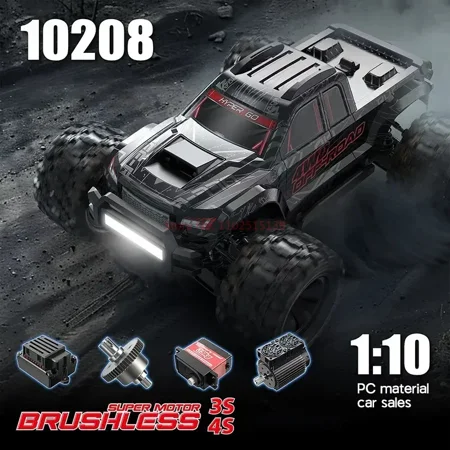New MJX 10208 Small Monster 1/10 Hypergo 2.4G Brushless High Speed RC Professional Adult Off road Remote Control Vehicle RC Cars