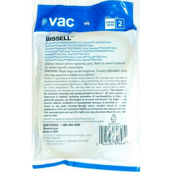 BISSELL Vacuum Style 7 9 10 12 14 Belts