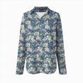 thumbnail image 4 of Towmus Womens Button Down Shirts Trendy Floral Printed Long Sleeve Blouses Business Work Shirt Dressy Casual Loose Tops, 4 of 5