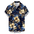thumbnail image 5 of oelaio Mens Short Sleeve Button Down Shirts Loose Fit Casual Aloha Shirt Floral Hawaiian Shirts Beach Vacation Tops Multicolor L, 5 of 7