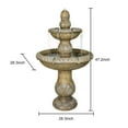 thumbnail image 4 of 2 Tiered Floor Waterfall Fountain with Pump for Outdoor Patio Garden Backyard Decking, 4 of 11
