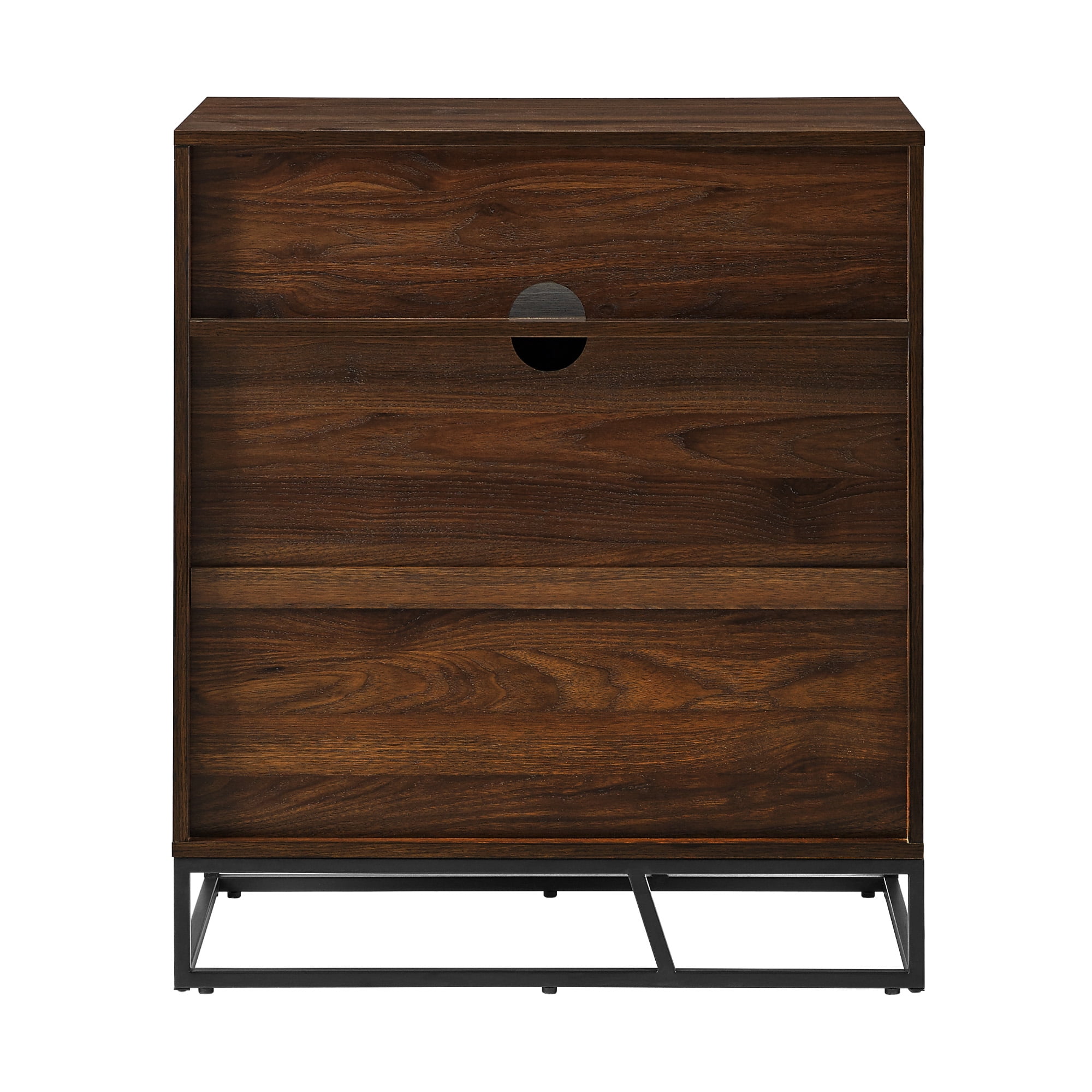 Manor Park Modern Angled Door Accent Cabinet, Dark Walnut