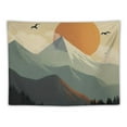 thumbnail image 5 of Shiartex Sage Green Mountain Tapestry Boho Abstract Sun Landscape Wall Hanging Art Mid Century Terracotta Sunset Tapestries Minimalist Aesthetic Decor for Bedroom Living Room College Dorm 50x40inch, 5 of 6