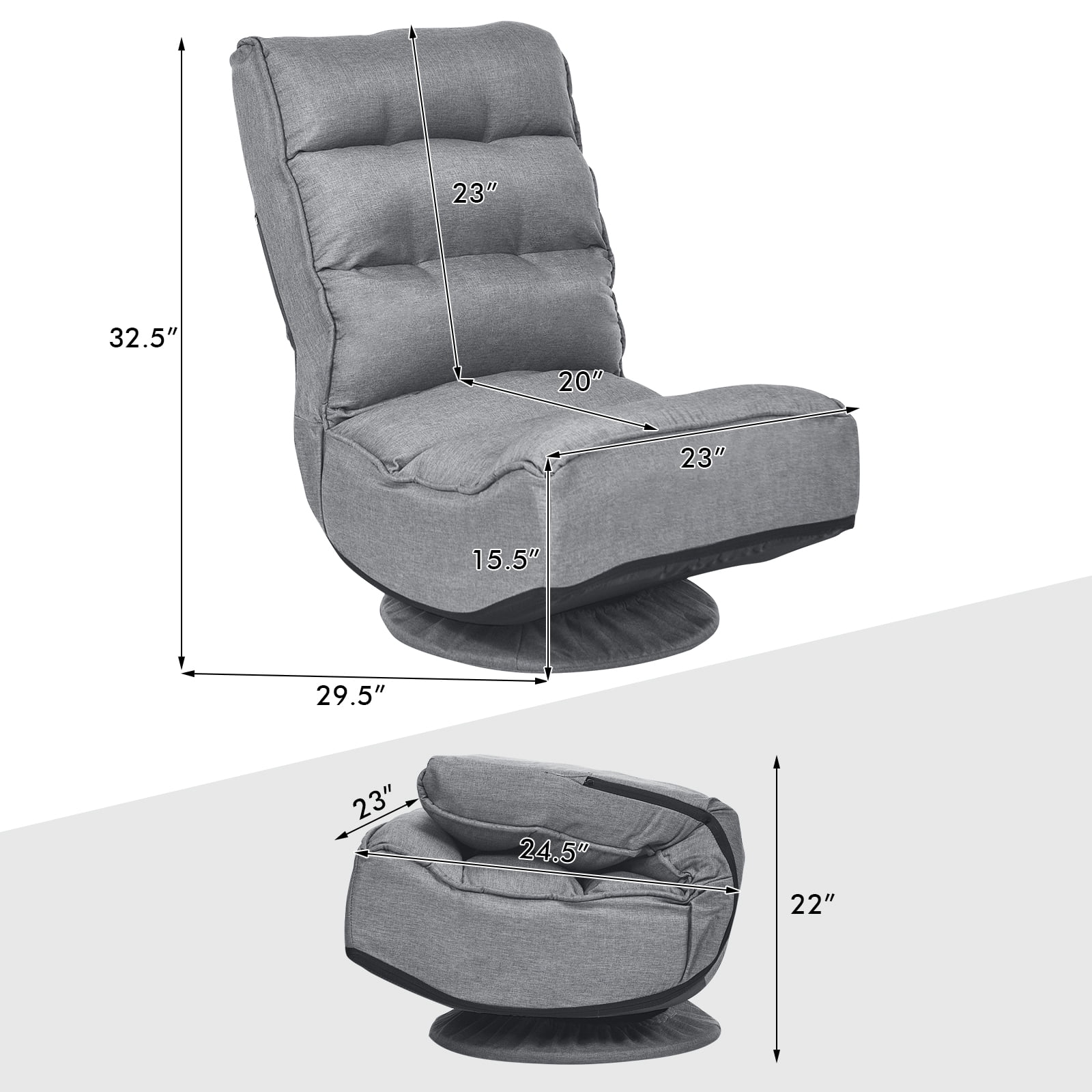 Giantex Rotatable Floor Chair, Foldable Floor Chair, Floor Seat Cushion, Lazy Sofa for Meditation, Yoga, Ideal for Home & Office