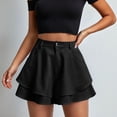 thumbnail image 7 of YanHoo Wide Leg Shorts for Women Fashion High Waisted Ruffle Short Pants Casual Outdoor Shorts with Pockets, 7 of 7