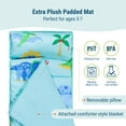 thumbnail image 4 of Wildkin Microfiber Nap Mat for Toddler Boys and Girls, Daycare and Preschool, Roll-up Design (Dinosaur Land Blue), 4 of 9