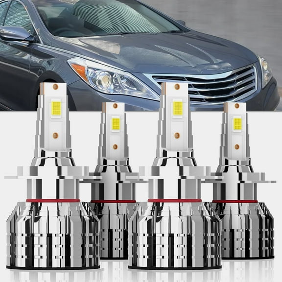 Headlights for 2006&2011-2014 Hyundai Azera LED Headlight Bulbs,H7 High & Low Beam Headlight Bulbs For Kona,4pcs