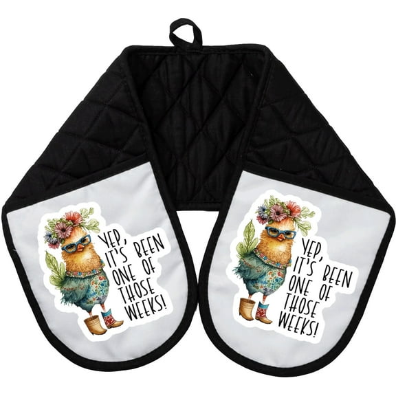 Chicken Yep, It's Been One Of Those Weeks Cotton 33 Inch Pocket Long Oven Mitts Bake Cook Grill dz249LM