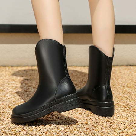 

Rain Shoes Simple Style Snow Boots Women Non Slip Detachable With Cotton Inside Rain Boots Outdoor Rubber Water Shoes