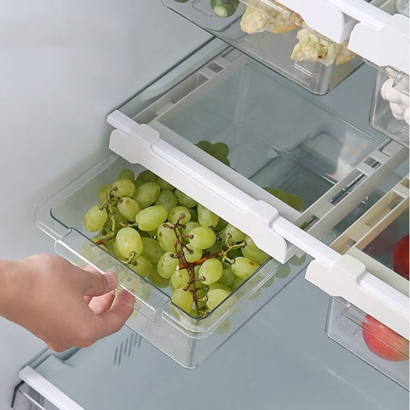 Fridge Organizer under $5! Xqxayjr Refrigerator Organizer Bins, Plastic Fridge Storage Containers with Lids, Kitchen Cabinet Shelf Organizer, Clear Food Storage Box Stackable