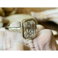 thumbnail image 4 of HeartsAndYou 2.2ct Engagement Ring for Women Emerald Cut Moissanite Bezel Set Solitaire 18k White Gold over Silver, 4 of 9
