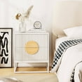 thumbnail image 4 of Costway 2 PCS Fluted Nightstand with 2 Drawers with Pine Wood Handles & Metal Frame White, 4 of 10