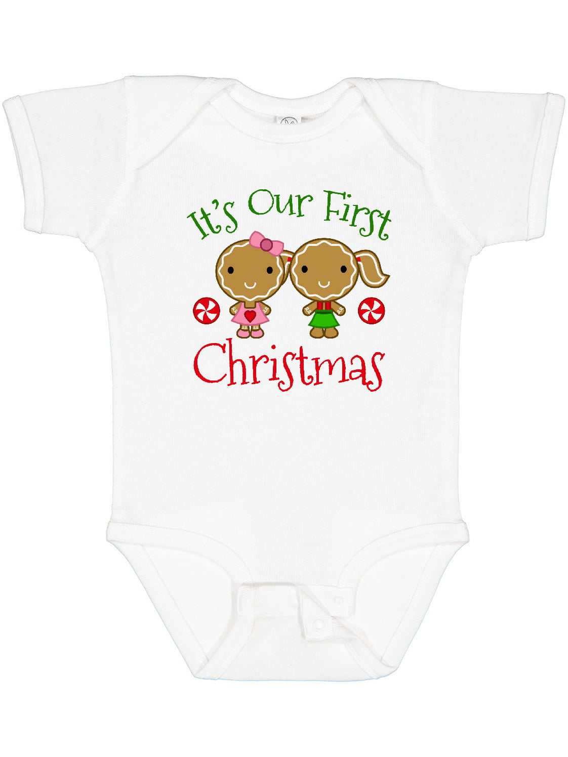 4 Preemie & Newborn Sizes Gingerbread Girl Christmas Baby 4 Piece Clothing